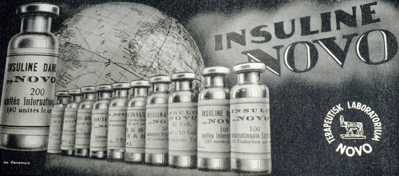 Oglas za inzulin Novo iz 1930.